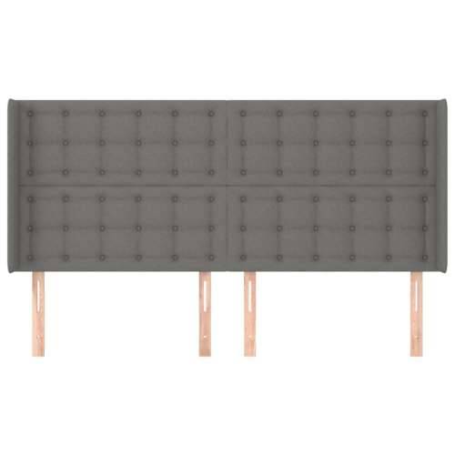 Uzglavlje s ušima tamnosivo 203x16x118/128 cm od tkanine - Tamno siva 203 x 16 x 118/128 cm 1 Cijena