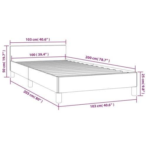 Okvir kreveta s uzglavljem bez madraca sivi 100x200 cm - Siva 100 x 200 cm Cijena