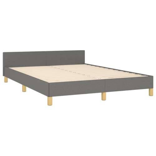 Okvir za krevet bez madraca tamnosivi 140 x 190 cm od tkanine - Tamno siva 140 x 190 cm Dizajn s gumbima Cijena
