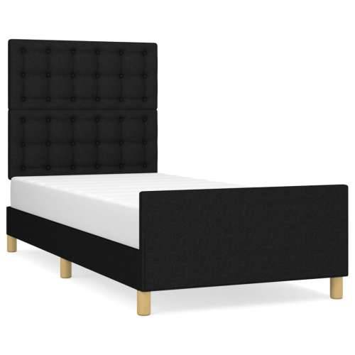 Okvir za krevet s uzglavljem crni 80x200 cm od tkanine - Crna 80 x 200 cm gumbi Cijena