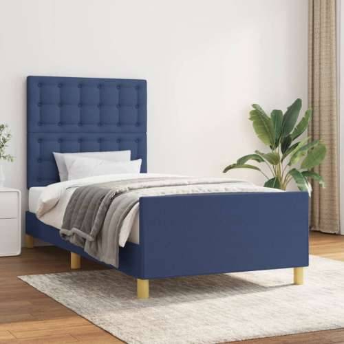 Okvir za krevet bez madraca plava 100x200cm od tkanine - Plava 100 x 200 cm gumbi Cijena