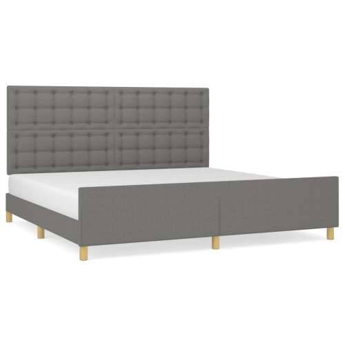 Okvir za krevet bez madraca tamnosivi 200x200 cm od tkanine - Tamno siva 200 x 200 cm gumbi Cijena