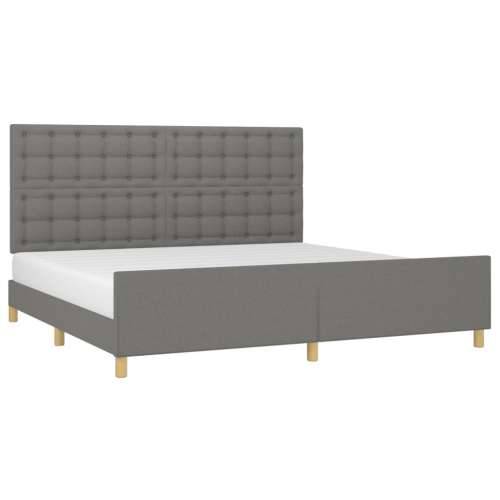 Okvir za krevet bez madraca tamnosivi 200x200 cm od tkanine - Tamno siva 200 x 200 cm gumbi Cijena