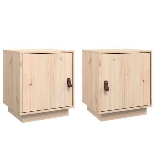 Noćni ormarići 2 kom 40 x 34 x 45 cm od masivne borovine - Prirodna 2 Cijena
