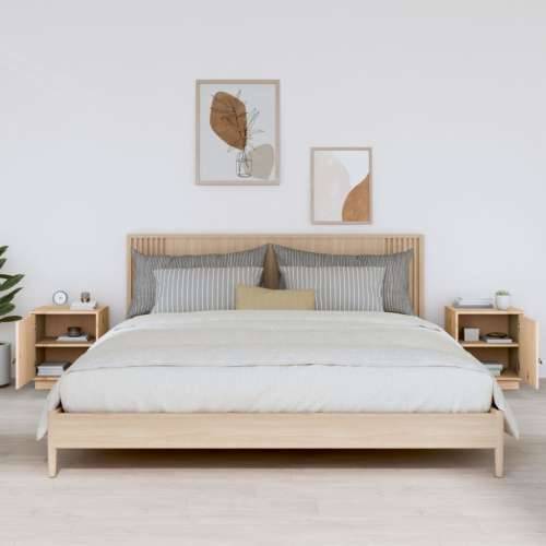 Noćni ormarići 2 kom 40 x 34 x 45 cm od masivne borovine - Prirodna 2 Cijena