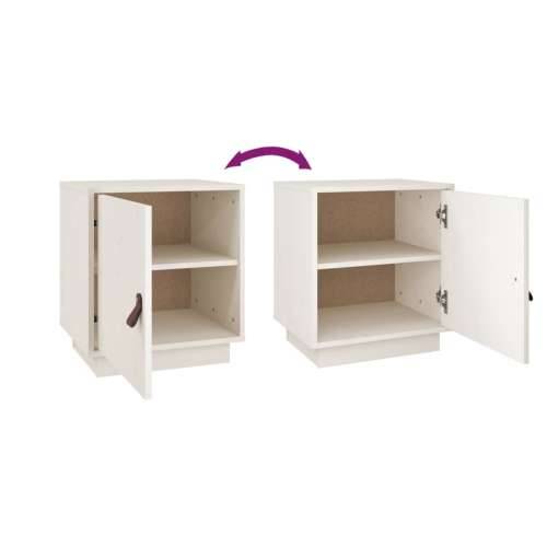 Noćni ormarići 2 kom bijeli 40 x 34 x 45 cm od masivne borovine - Bijela 2 Cijena