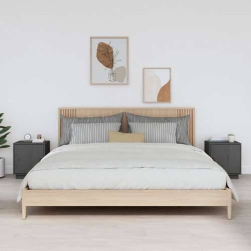 Noćni ormarići 2 kom sivi 40 x 34 x 45 cm od masivne borovine - Siva 2 Cijena
