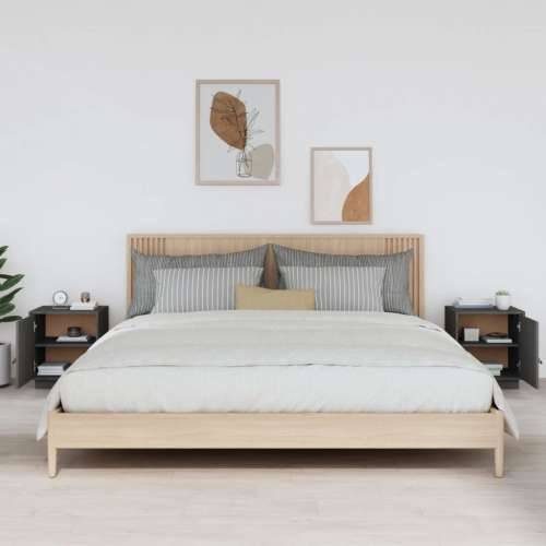 Noćni ormarići 2 kom sivi 40 x 34 x 45 cm od masivne borovine - Siva 2 Cijena