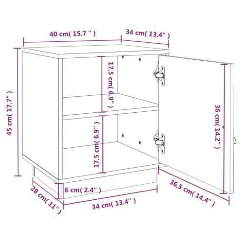 Noćni ormarići 2 kom sivi 40 x 34 x 45 cm od masivne borovine - Siva 2 Cijena