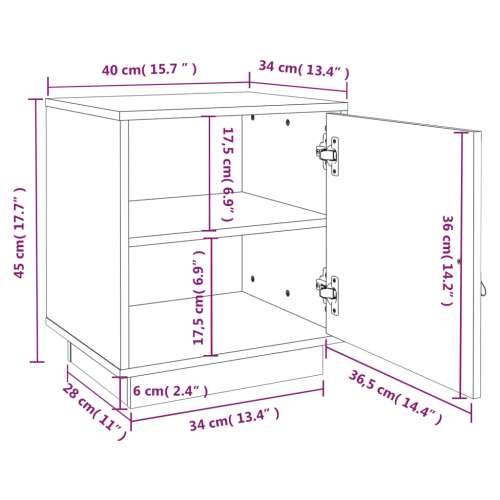 Noćni ormarići 2 kom boja meda 40x34x45 cm od masivne borovine - boja meda 2 Cijena