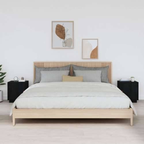 Noćni ormarići 2 kom crna 40 x 34 x 45 cm od masivne borovine - Crna 2 Cijena