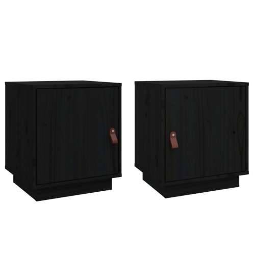 Noćni ormarići 2 kom crna 40 x 34 x 45 cm od masivne borovine - Crna 2 Cijena