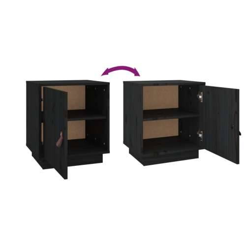 Noćni ormarići 2 kom crna 40 x 34 x 45 cm od masivne borovine - Crna 2 Cijena