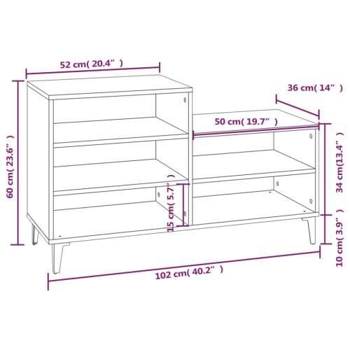 Ormarić za cipele boja hrasta 102x36x60 cm konstruirano drvo - Smeđi hrast 1 Cijena