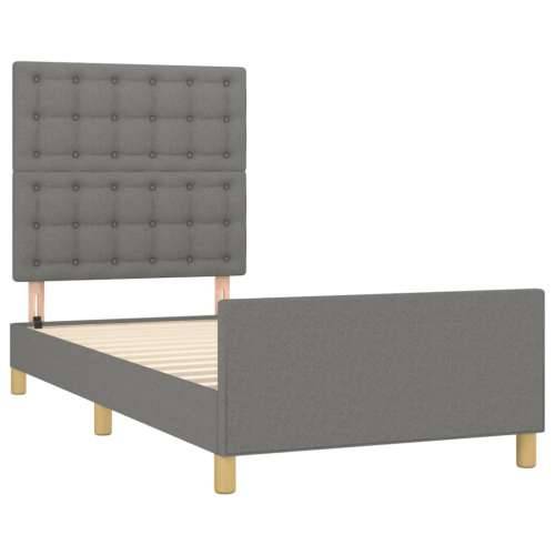 Okvir za krevet s uzglavljem tamnosivi 80x200 cm od tkanine - Tamno siva 80 x 200 cm gumbi Cijena