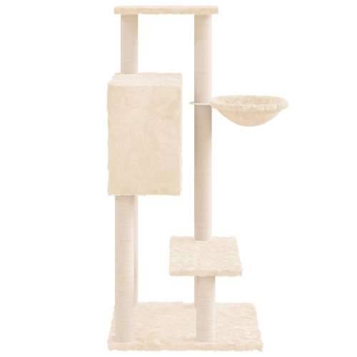 Penjalica za mačke - Kuća za mačke - Grebalica sa stupovima za grebanje krem 108,5 cm - Krema Cijena