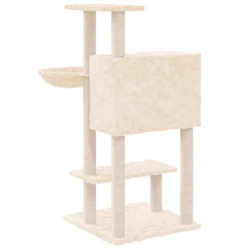 Penjalica za mačke - Kuća za mačke - Grebalica sa stupovima za grebanje krem 108,5 cm - Krema Cijena