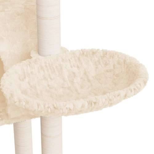 Penjalica za mačke - Kuća za mačke - Grebalica sa stupovima za grebanje krem 108,5 cm - Krema Cijena