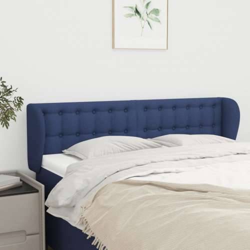 Uzglavlje s ušima plavo 147x23x78/88 cm od tkanine - Plava 147 x 23 x 78/88 cm 1 Cijena