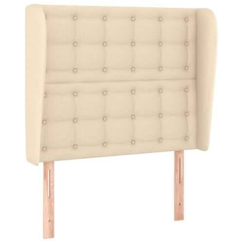 Uzglavlje s ušima krem 83 x 23 x 118/128 cm od tkanine - Krema 83 x 23 x 118/128 cm 1 Cijena
