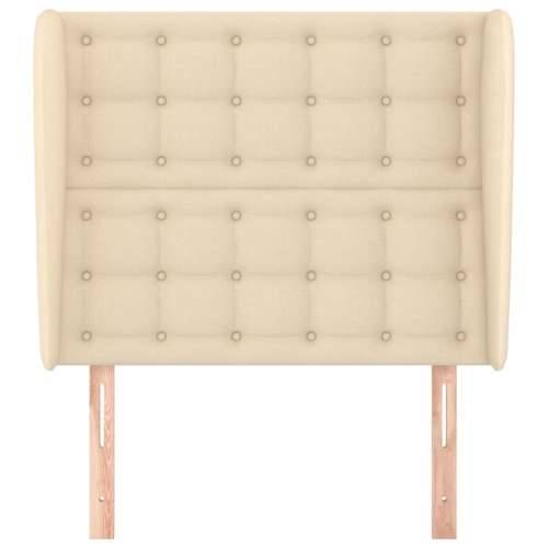Uzglavlje s ušima krem 83 x 23 x 118/128 cm od tkanine - Krema 83 x 23 x 118/128 cm 1 Cijena