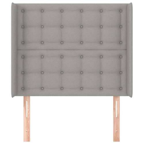 Uzglavlje s ušima svjetlosivo 83x16x118/128 cm od tkanine - Svjetlosiva 83 x 16 x 118/128 cm 1 Cijena