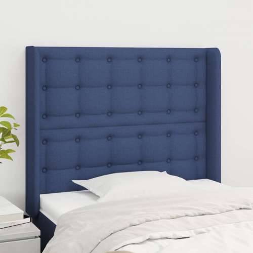 Uzglavlje s ušima plavo 93x16x118/128 cm od tkanine - Plava 93 x 16 x 118/128 cm 1 Cijena