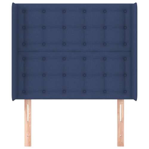 Uzglavlje s ušima plavo 93x16x118/128 cm od tkanine - Plava 93 x 16 x 118/128 cm 1 Cijena