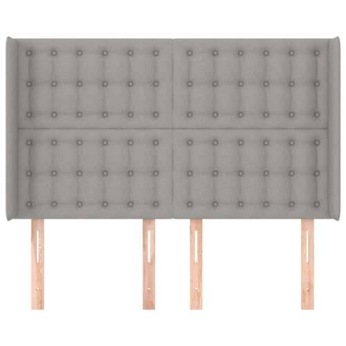 Uzglavlje s ušima svjetlosivo 147x16x118/128 cm od tkanine - Svjetlosiva 147 x 16 x 118/128 cm 1 Cijena