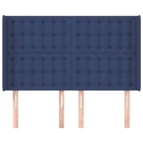 Uzglavlje s ušima plavo 147x16x118/128 cm od tkanine - Plava 147 x 16 x 118/128 cm 1 Cijena
