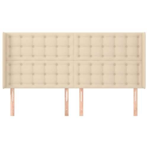 Uzglavlje s ušima krem 163x16x118/128 cm od tkanine - Krema 163 x 16 x 118/128 cm 1 Cijena