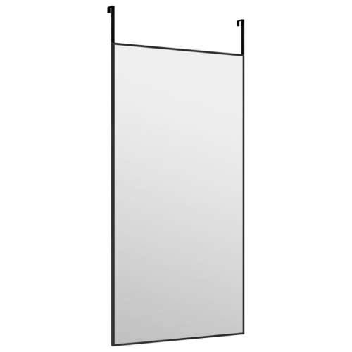 Ogledalo za vrata crno 40 x 80 cm od stakla i aluminija Cijena
