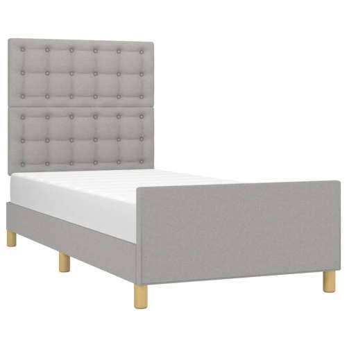 Okvir za krevet s uzglavljem svjetlosivi 80 x 200 cm od tkanine - Svjetlosiva 80 x 200 cm gumbi Cijena