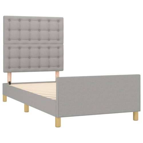 Okvir za krevet s uzglavljem svjetlosivi 80 x 200 cm od tkanine - Svjetlosiva 80 x 200 cm gumbi Cijena