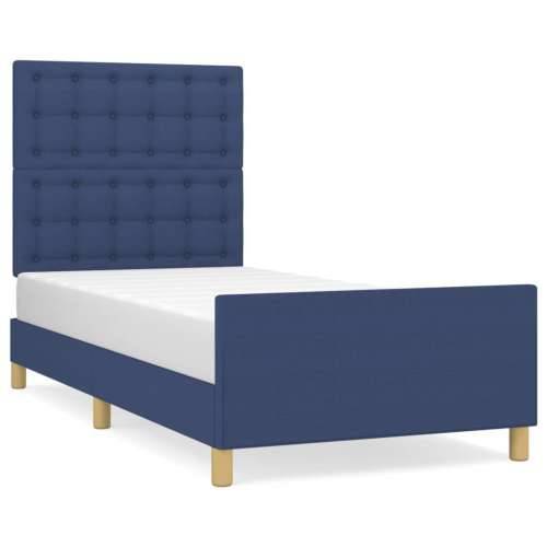 Okvir za krevet bez madraca plava 90x200cm od tkanine - Plava 90 x 200 cm gumbi Cijena