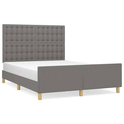 Okvir za krevet bez madraca tamnosivi 140 x 190 cm od tkanine - Tamno siva 140 x 190 cm gumbi Cijena