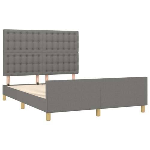 Okvir za krevet bez madraca tamnosivi 140 x 190 cm od tkanine - Tamno siva 140 x 190 cm gumbi Cijena