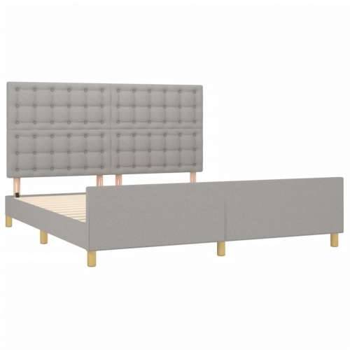 Okvir za krevet bez madraca svjetlosivi 160 x 200 cm od tkanine - Svjetlosiva 160 x 200 cm gumbi Cijena