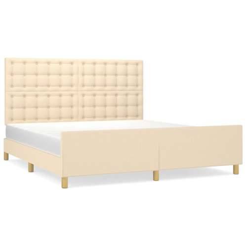 Okvir za krevet bez madraca krem 160x200 cm od tkanine - Krema 160 x 200 cm gumbi Cijena