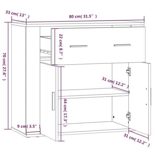 Komoda boja hrasta sonome 80 x 33 x 70 cm od konstruiranog drva - sonoma hrast 1 Cijena