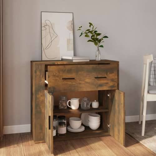 Komoda boja dimljenog hrasta 80x33x70 cm od konstruiranog drva - Dimljeni hrast 1 Cijena