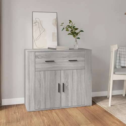 Komoda sivog hrasta sonome 80x33x70 cm od konstruiranog drva - Sivi hrast sonoma 1 Cijena