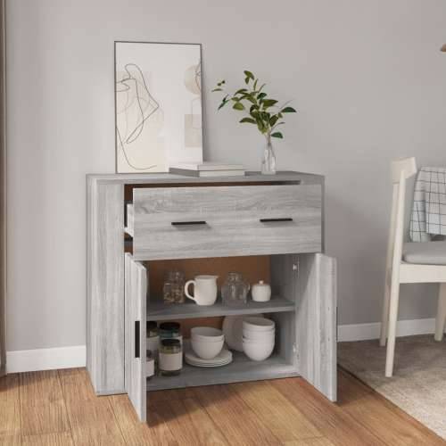 Komoda sivog hrasta sonome 80x33x70 cm od konstruiranog drva - Sivi hrast sonoma 1 Cijena