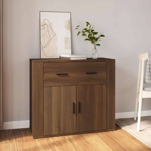 Komoda boja Smeđi hrasta 80x33x70 cm od konstruiranog drva - Smeđi hrast 1 Cijena