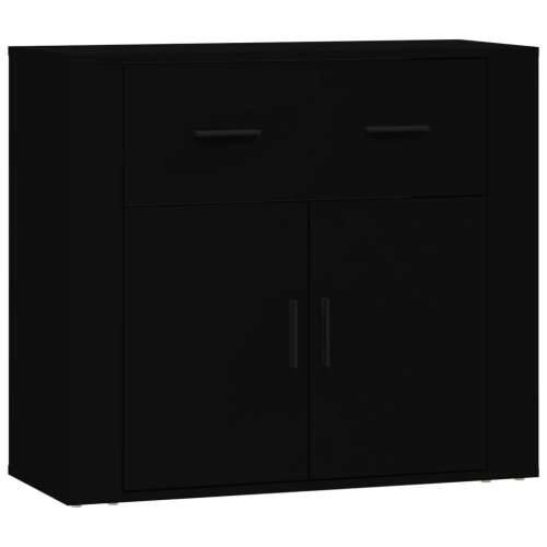 Komoda crna 80 x 33 x 70 cm od konstruiranog drva - Crna 1 Cijena