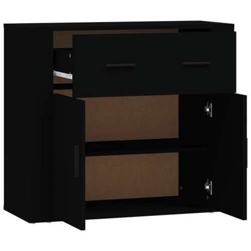 Komoda crna 80 x 33 x 70 cm od konstruiranog drva - Crna 1 Cijena
