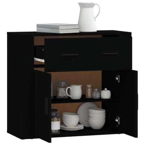 Komoda crna 80 x 33 x 70 cm od konstruiranog drva - Crna 1 Cijena