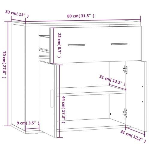 Komoda crna 80 x 33 x 70 cm od konstruiranog drva - Crna 1 Cijena