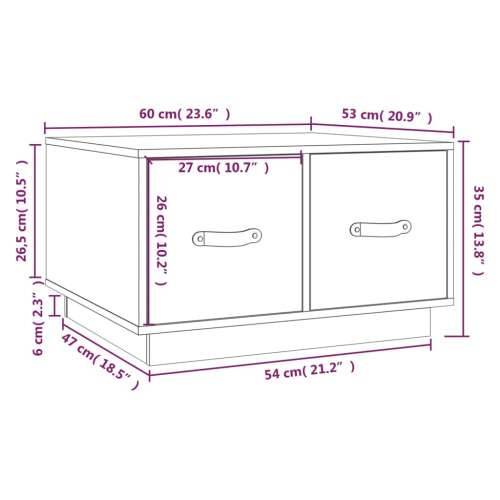 Stolić za kavu 60 x 53 x 35 cm od masivne borovine - Prirodna 1 Cijena