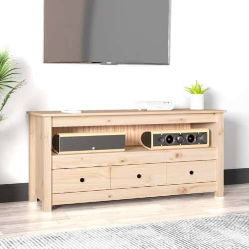 TV ormarić 114 x 35 x 52 cm od masivne borovine - Prirodna 1 Cijena
